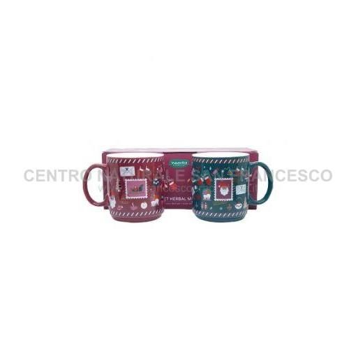 Set tazze di Natale bordeaux e verde NEAVITA